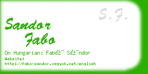 sandor fabo business card